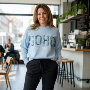 Soho trui lichtblauw panter