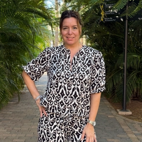 Chastar zomerse blouse Kenza zwart ivoor SALE