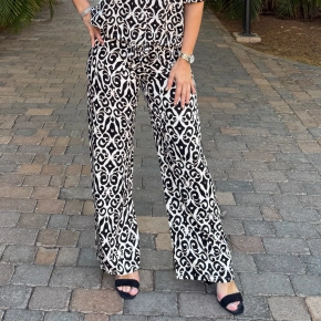 Chastar zomerse broek Kenza zwart ivoor SALE