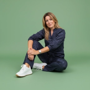 Jacky– panterprint broek navy SALE