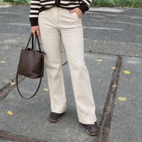 Vegan leatherlook broek Vera Jo ivoor