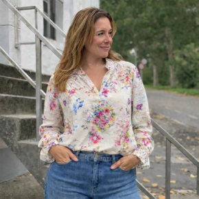 Vera Jo top flowerprint ivoor multicolor