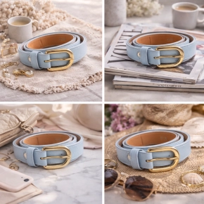 Leren riem lichtblauw Lucille