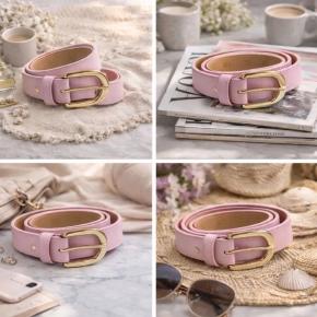Leren riem roze/lila Lucille