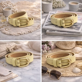 Leren riem geel Lucille