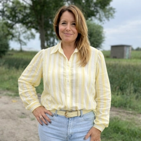 Gemma Ricceri strepen blouse geel wit