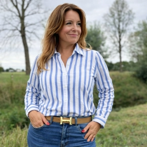 Gemma Ricceri strepen blouse blauw wit