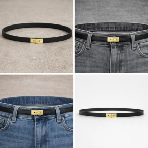 Zwarte leren riem Garcia schuifsysteem