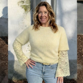 Gemma Ricceri alpaca truitje korte mouwen geel