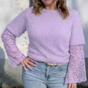Gemma Ricceri alpaca truitje korte mouwen lila