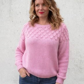 Gebreide damestrui roze Nienke