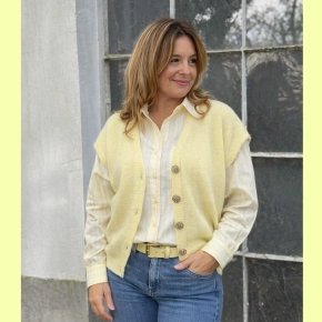 Gebreid gilet geel Liva