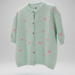 Gemma Ricceri hartjes vestje mint roze