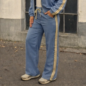 Blauwe Chastar broek met bies