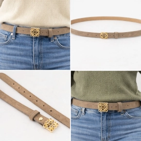 Teatro riem Bien small suede taupe gold