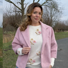 Short coat jacket roze