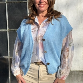 Gebreid gilet blauw Liva