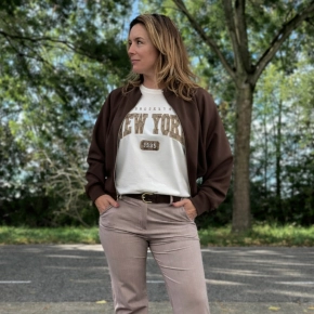 Bruin sportief vestje met ritssluiting