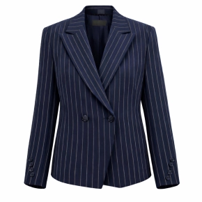 Donkerblauwe blazer streepmotief