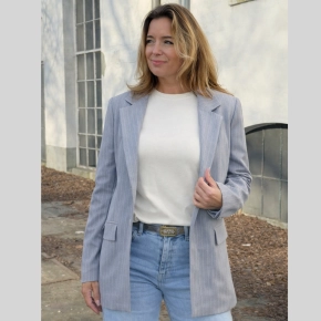 Grijze Chastar blazer streepmotief