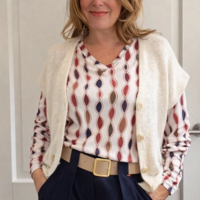 Gebreid gilet beige Liva