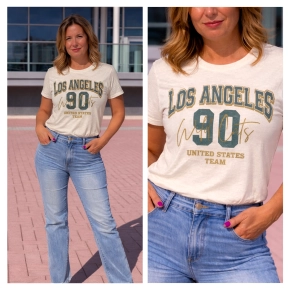 Los Angeles 90 shirt ivoor groen