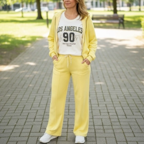 Gele comfy set capuchon vest + broek