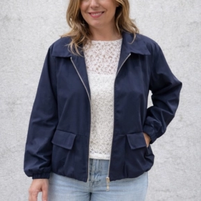 Sportief bomber parka jack navy ritssluiting