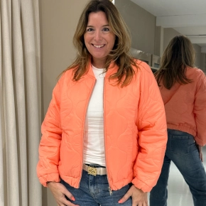 Koraal gewatteerd jack ritssluiting Monique