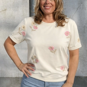 Gemma Ricceri flower sweater korte mouwen