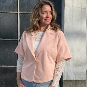 Boxy suedine gilet roze