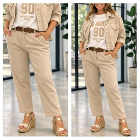 Chastar barrel broek beige