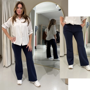 Tesoro uni broek donkerblauw