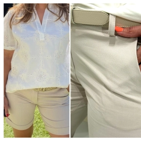 Tesoro visgraat short beige