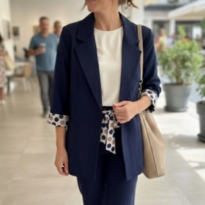 Navy Gemma Ricceri blazer stippen voering