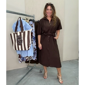 Azzurro maxi jurk bruin