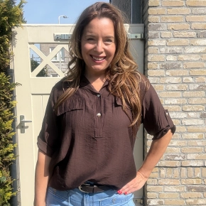 Bruine viscose blouse