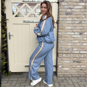 Blauwe Chastar broek met bies Elise SALE
