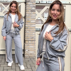Grijze jack met bies Chastar Elise SALE