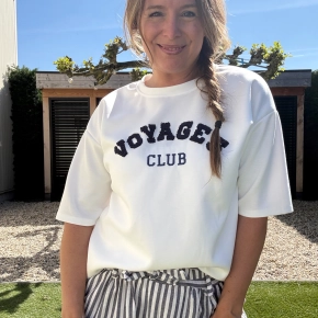 Shirt Voyages club wit navy
