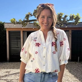 Gemma Ricceri bohemian broderie blouse met borduursels