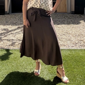 Bruine viscose rok Ella