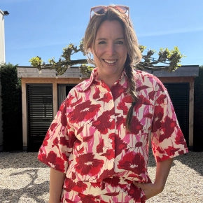 Azzurro blouse Zoë rood-roze print