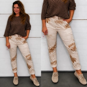 Gemma Ricceri sweatpants forestprint met riem beige