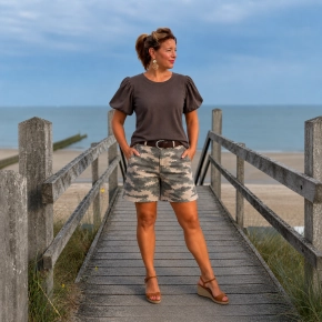 Gemma Ricceri shirt pofmouwen bruin
