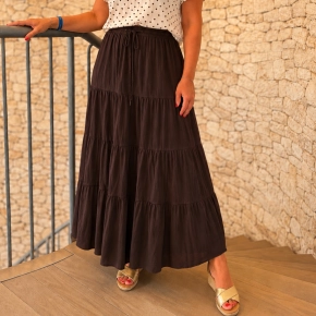 Gemma Ricceri maxi rok katoen bruin