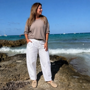 Gemma Ricceri barrel broek wit