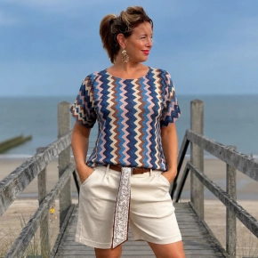Gemma Ricceri silk look short met riem beige
