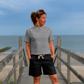Strepen shirt zwart ivoorwit