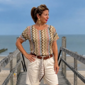 Gemma Ricceri glitter zigzag shirt beige